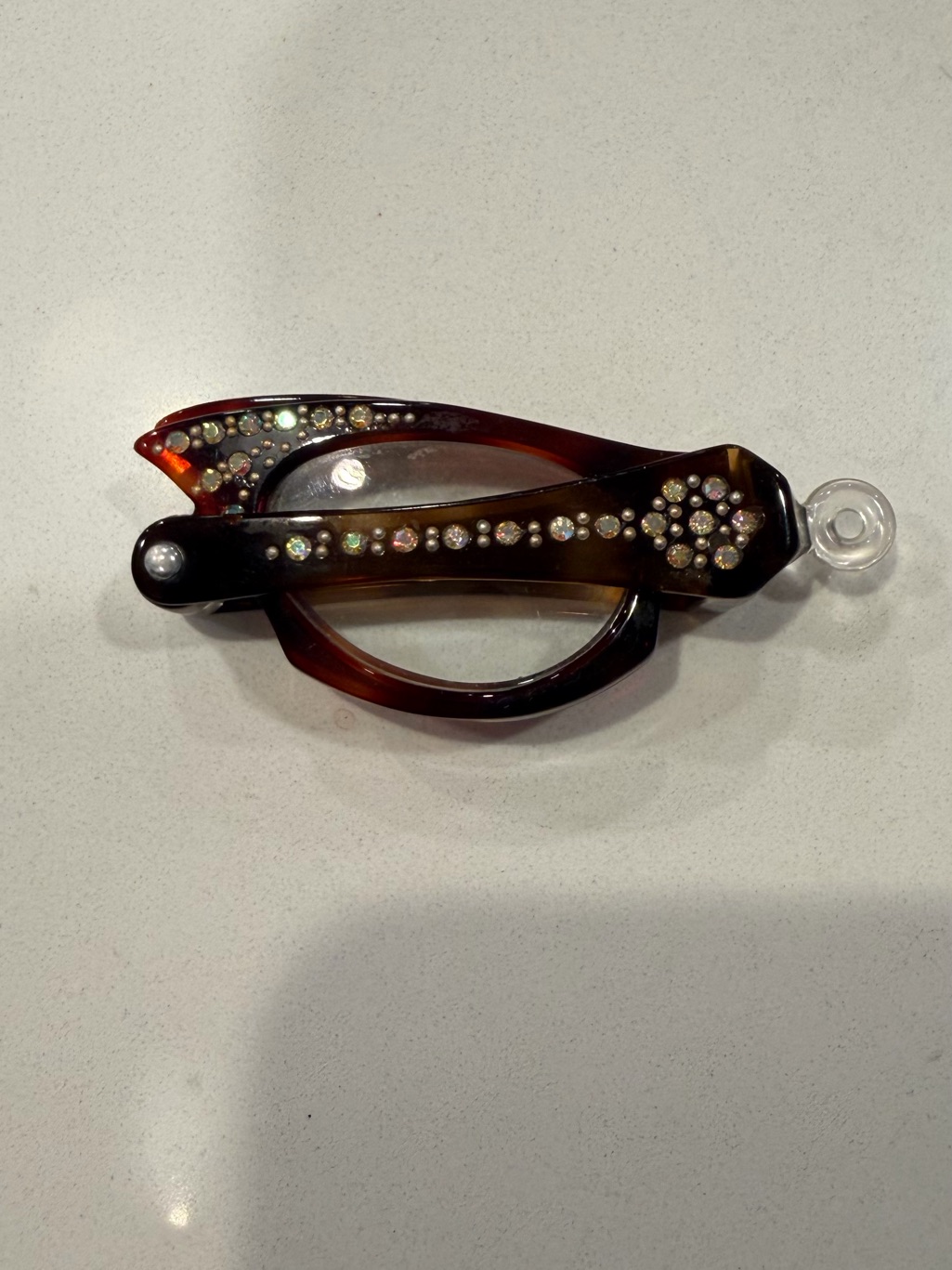 Vintage Rhinestone Folding Lorgnette Opera Glasses